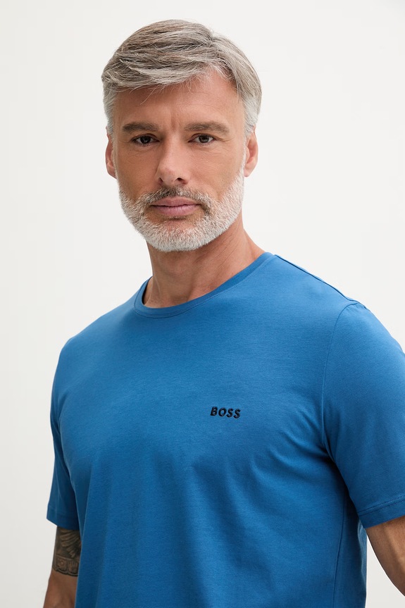 BOSS lounge tričko pánske bavlnené s elastanom Mix&Match T-Shirt R modrá 50515312
