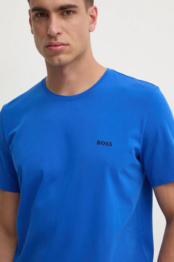 Odzież BOSS T-shirt lounge męski bawełniany z elastanem Mix&Match T-Shirt R 50515312 niebieski