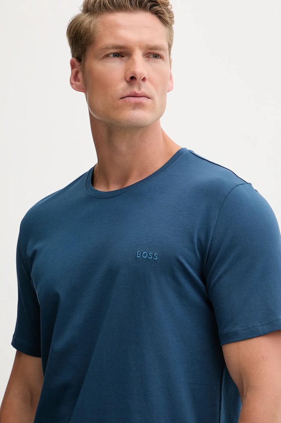 BOSS maglietta loungewear da uomo in cotone con elastan Mix&Match T-Shirt R turchese 50515312
