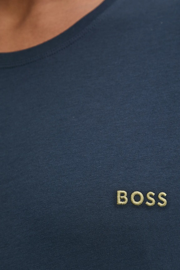 BOSS T-shirt lounge męski bawełniany z elastanem Mix&Match T-Shirt R granatowy 50515312