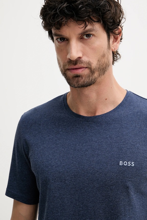 Одяг BOSS футболка loungwear чоловіча бавовняна з еластаном Mix&Match T-Shirt R 50515312 темно-синій