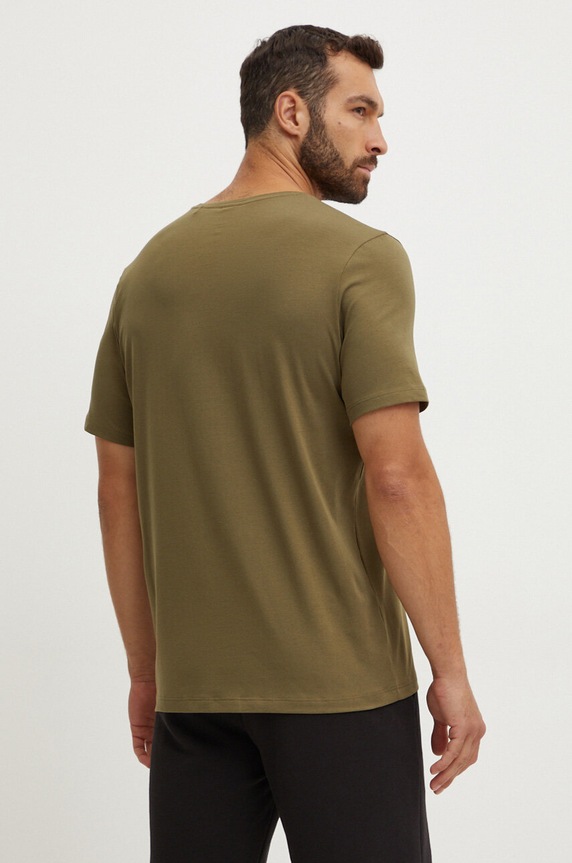 BOSS T-shirt lounge męski bawełniany z elastanem Mix&Match T-Shirt R 50515312 zielony SS26
