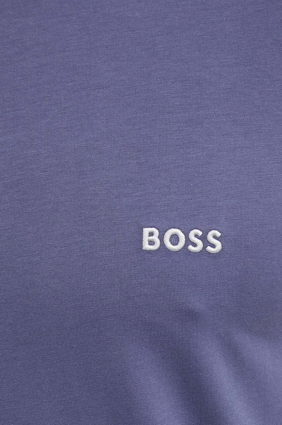 BOSS T-shirt lounge męski bawełniany z elastanem Mix&Match T-Shirt R niebieski 50515312