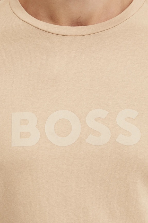 BOSS t-shirt bawełniany 50503276 beżowy