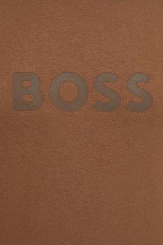 Bavlněné tričko BOSS hnědá 50503276