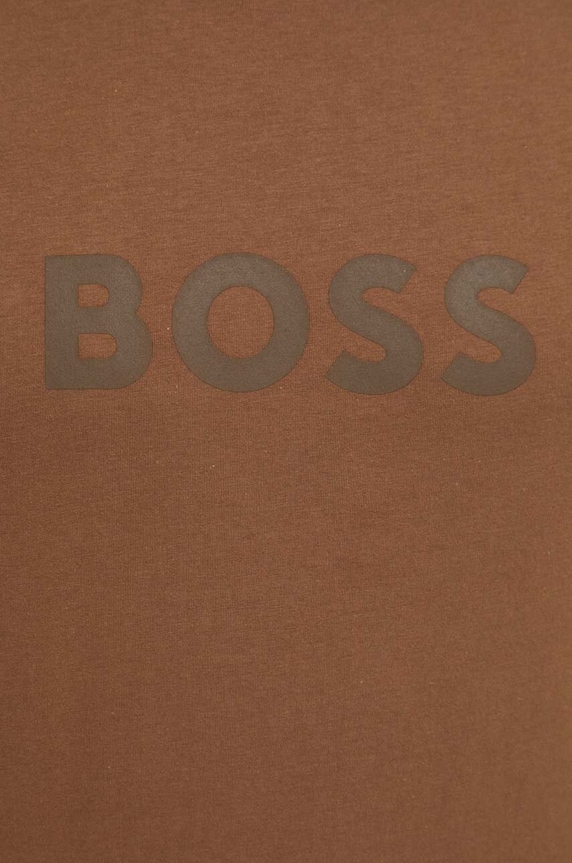 Bavlněné tričko BOSS hnědá 50503276