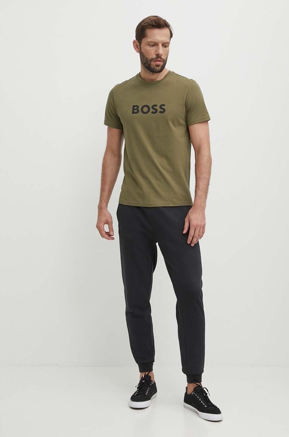 BOSS tricou din bumbac 50503276 verde SS25