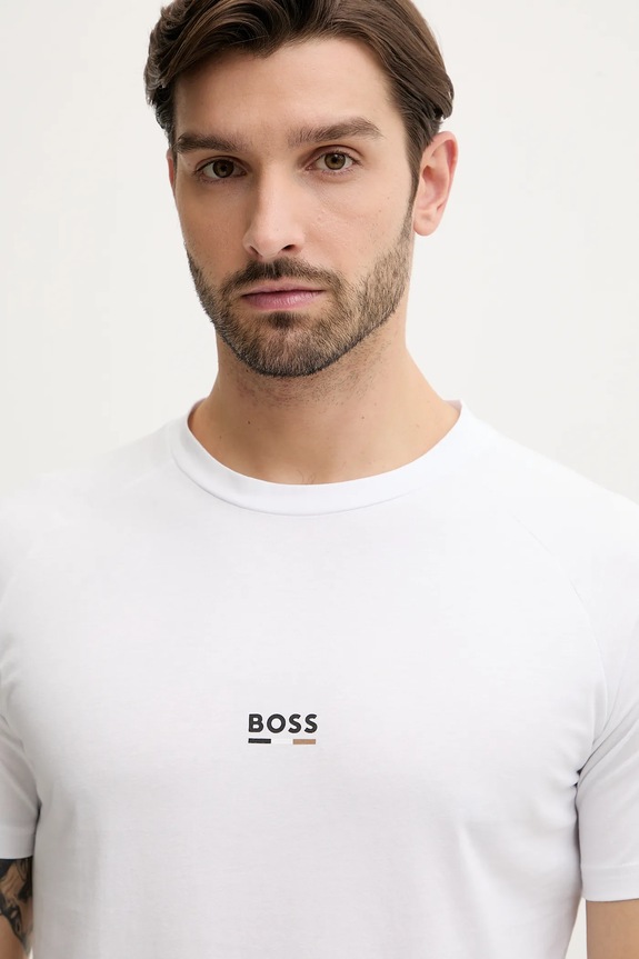 Bavlnené tričko BOSS T-Shirt RN Slim Fit biela 50517970