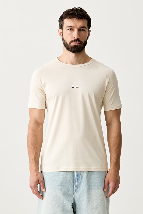 BOSS T-shirt męski T-Shirt RN Slim Fit beżowy 50517970