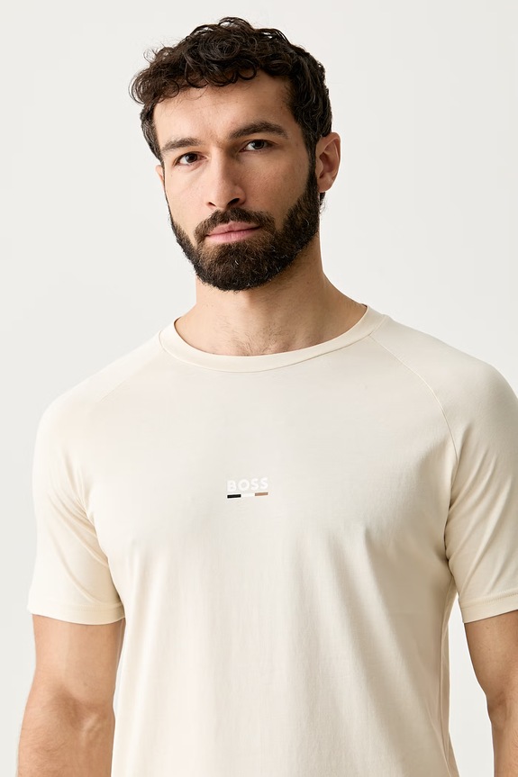 BOSS T-shirt męski T-Shirt RN Slim Fit beżowy 50517970