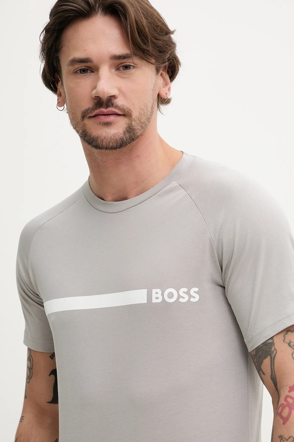 Bavlnené tričko BOSS T-Shirt RN Slim Fit 50517970 sivá SS26