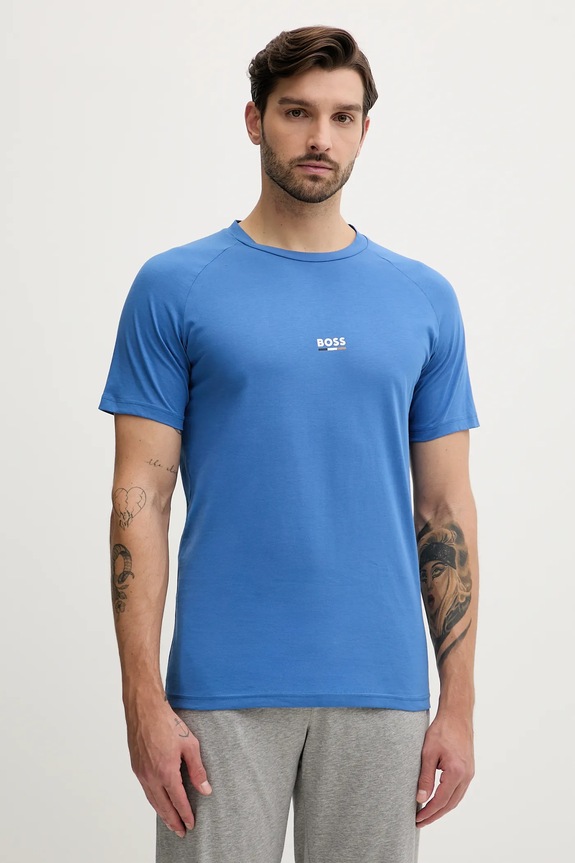 Bavlnené tričko BOSS T-Shirt RN Slim Fit fialová 50517970