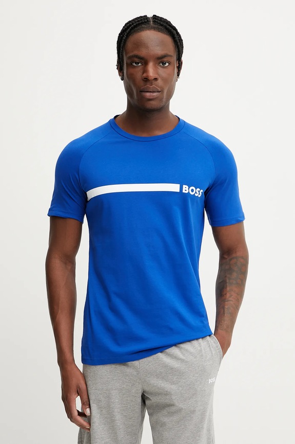 Bavlnené tričko BOSS T-Shirt RN Slim Fit fialová 50517970