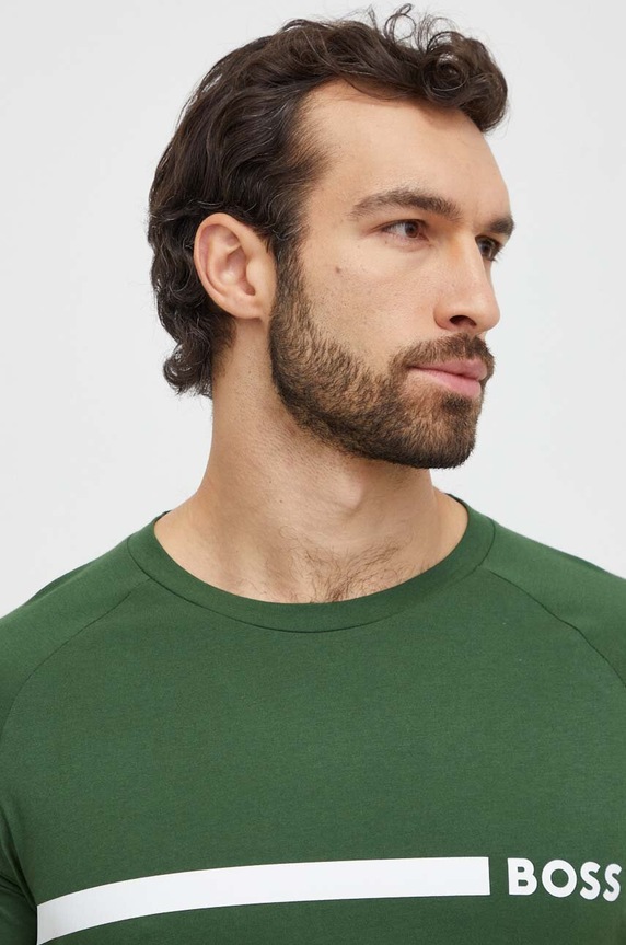 BOSS t-shirt bawełniany T-Shirt RN Slim Fit zielony 50517970