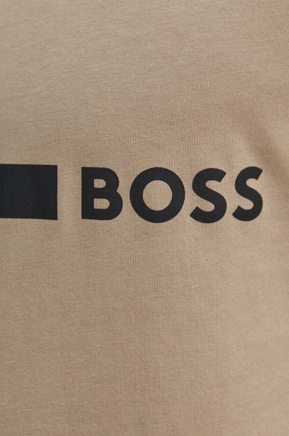 BOSS t-shirt bawełniany T-Shirt RN Slim Fit 50517970 beżowy