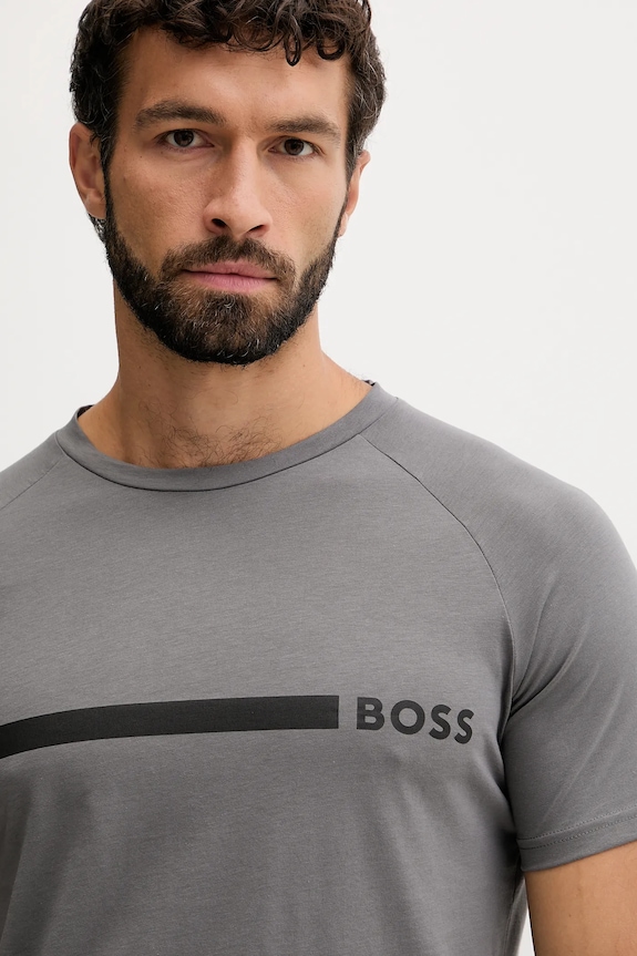 Bavlnené tričko BOSS T-Shirt RN Slim Fit sivá 50517970