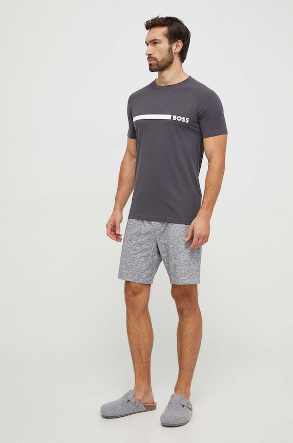 BOSS tričko pánské T-Shirt RN Slim Fit 50517970 šedá SS26