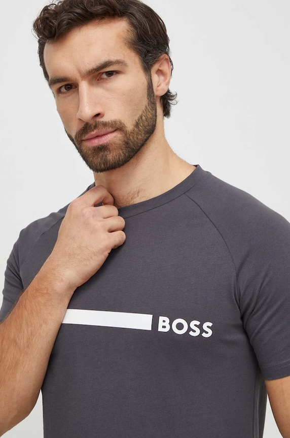 BOSS tričko pánské T-Shirt RN Slim Fit šedá 50517970