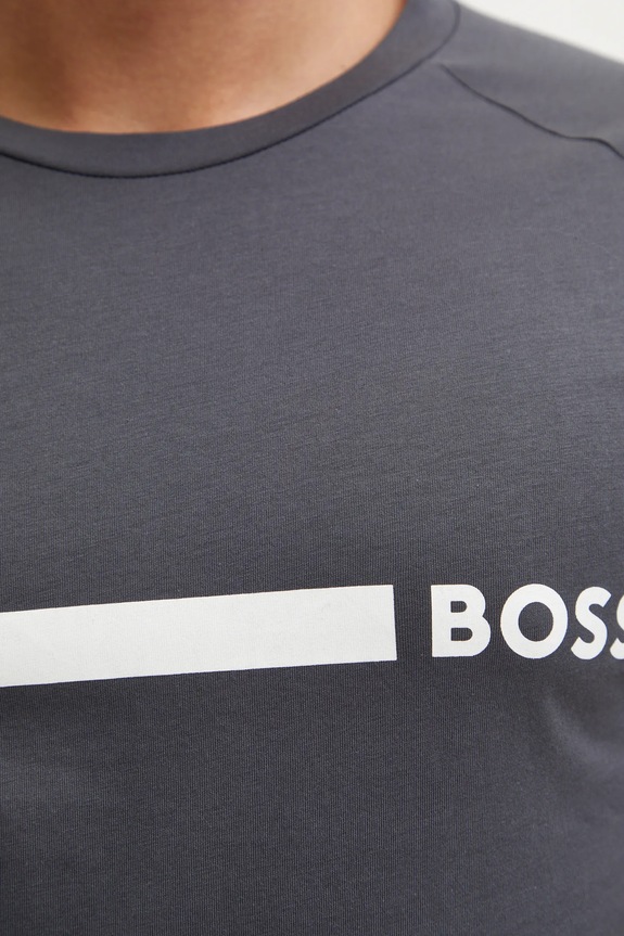 BOSS t-shirt bawełniany T-Shirt RN Slim Fit szary 50517970