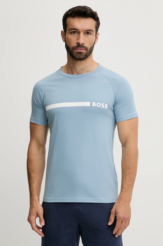 BOSS tričko pánske T-Shirt RN Slim Fit slim modrá 50517970
