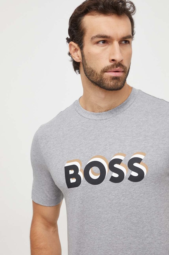 Odzież BOSS t-shirt bawełniany 50506923 szary