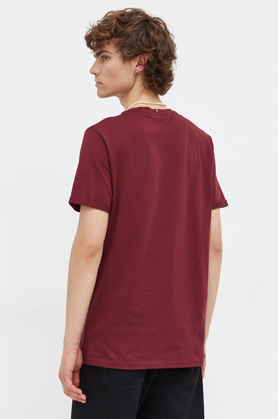 Odzież Les Deux t-shirt bawełniany LDM101170 bordowy