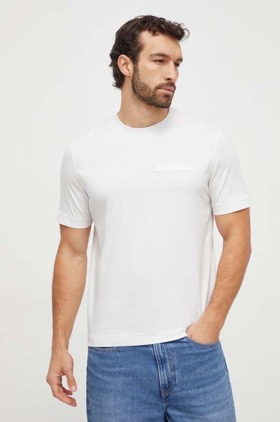BOSS Orange t-shirt bawełniany 50505238 beżowy SS24