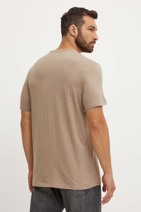 BOSS Orange T-shirt męski bawełniany Tegood 50508243 beżowy SS26