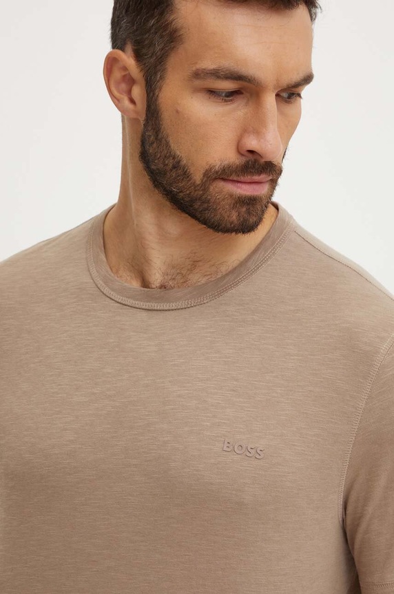Odzież BOSS Orange T-shirt męski bawełniany Tegood 50508243 beżowy