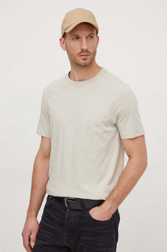 BOSS Orange tricou din bumbac Tegood bej 50508243