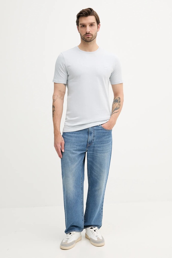 BOSS Orange t-shirt ανδρικό βαμβακερό Tales 50508584 γκρί AA00
