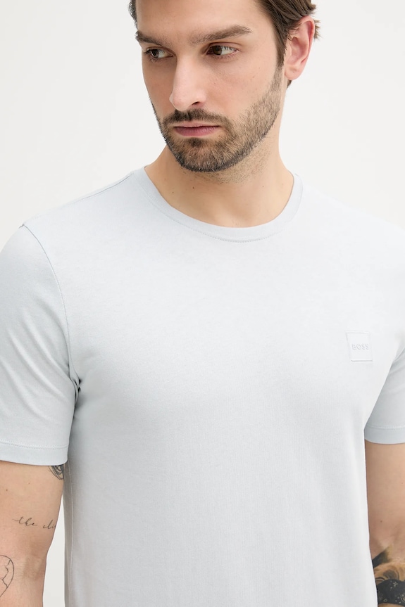 BOSS Orange t-shirt ανδρικό βαμβακερό Tales γκρί 50508584