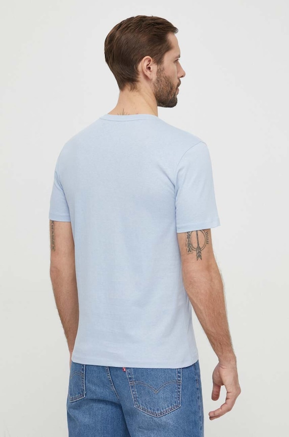 BOSS Orange T-shirt męski bawełniany Tales 50508584 niebieski AA00