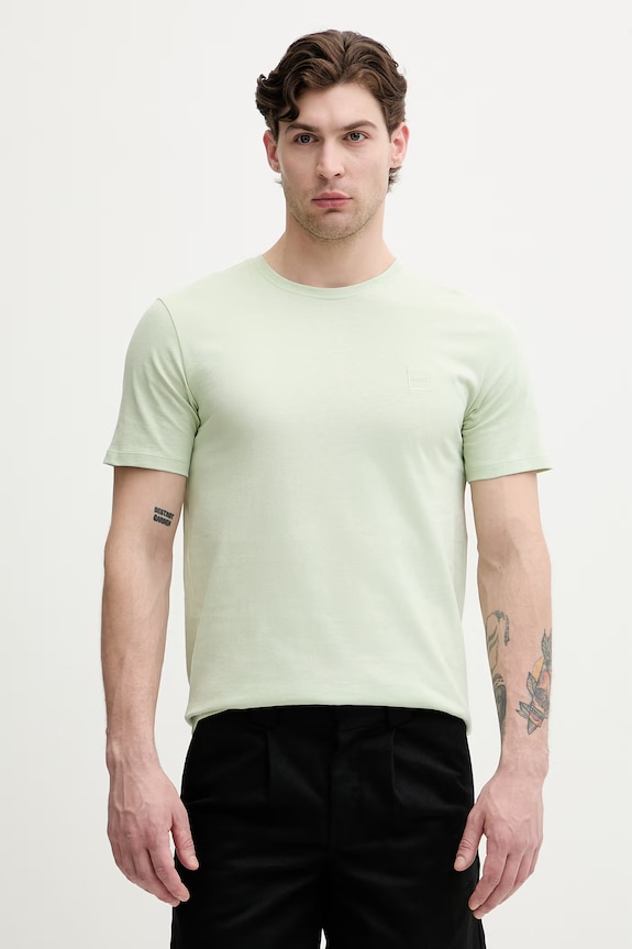 BOSS Orange t-shirt ανδρικό βαμβακερό Tales πράσινο 50508584