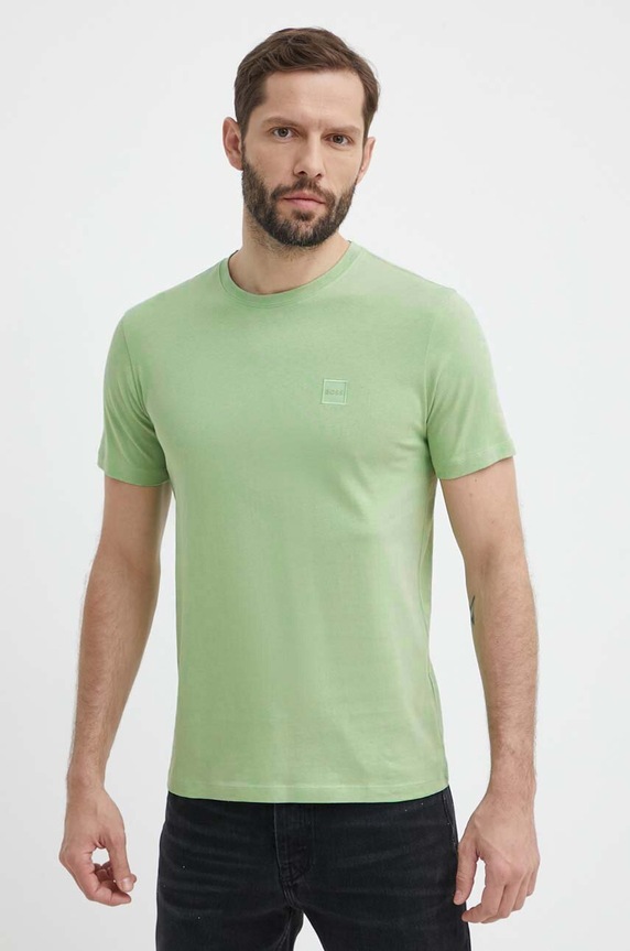 BOSS Orange T-shirt męski bawełniany Tales 50508584 zielony AA00