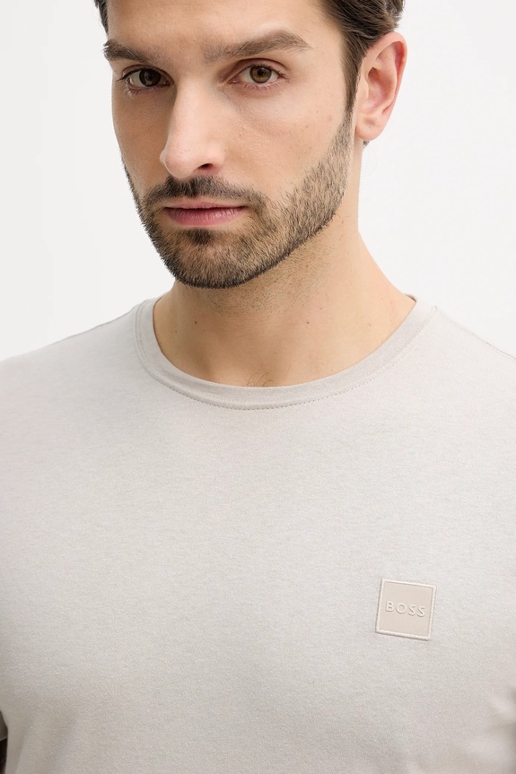 BOSS Orange t-shirt για τρέξιμο ανδρικό βαμβακερό Tales μπεζ 50508584