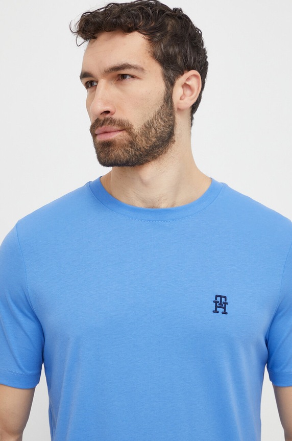Odzież Tommy Hilfiger t-shirt bawełniany MW0MW33987 niebieski