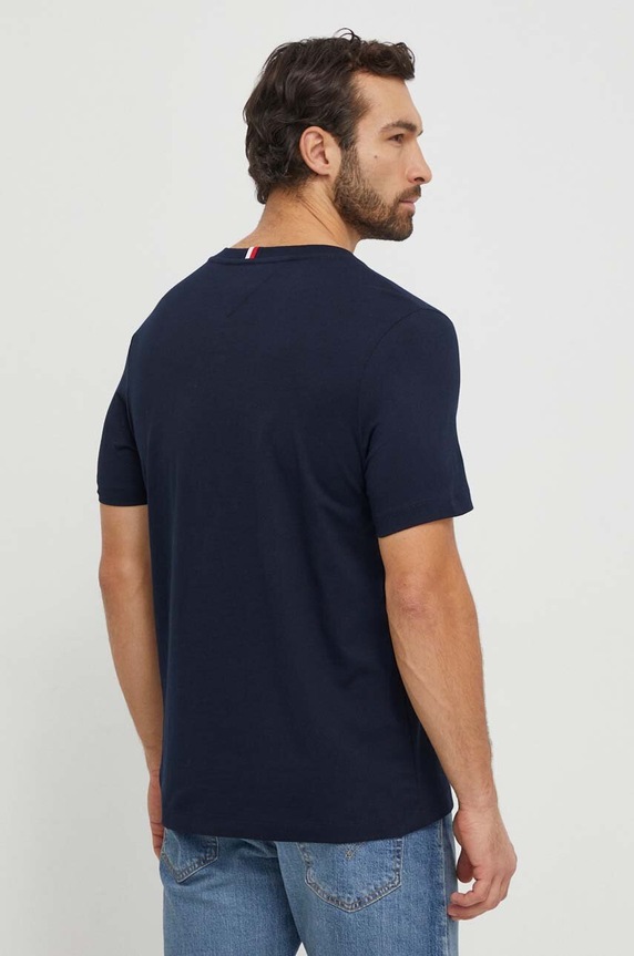 Tommy Hilfiger tricou din bumbac MW0MW33987 bleumarin AW24