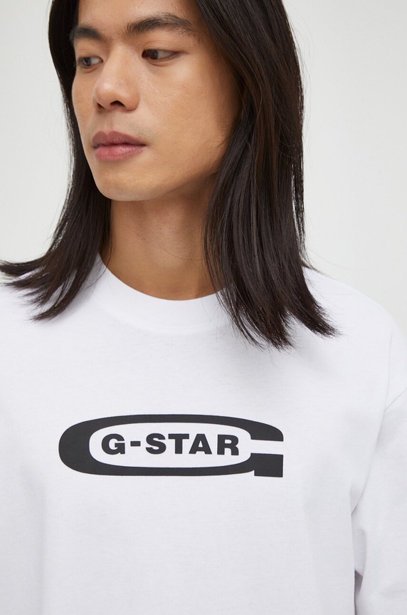 Βαμβακερό μπλουζάκι G-Star D23904.C336 λευκό SS24