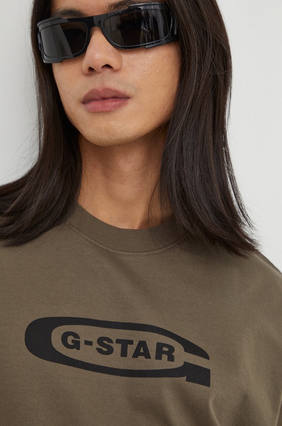 Βαμβακερό μπλουζάκι G-Star πράσινο D23904.C336
