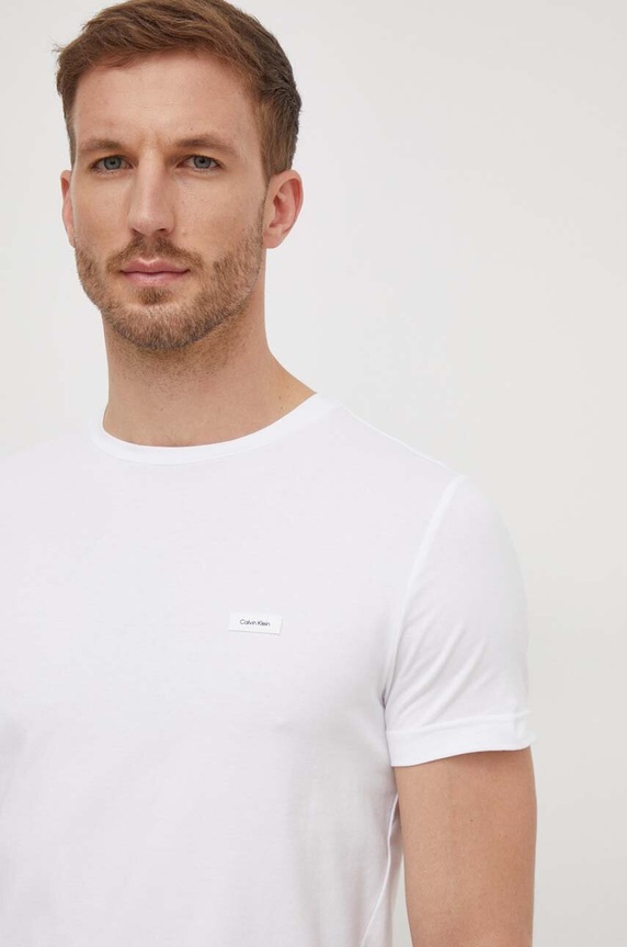 Calvin Klein T-shirt męski bawełniany biały K10K112724