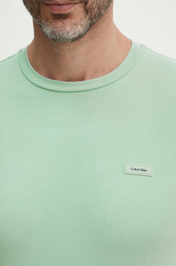 Calvin Klein T-shirt męski bawełniany K10K112724 zielony