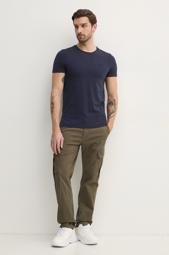 Calvin Klein T-shirt męski bawełniany K10K112724 granatowy AW25