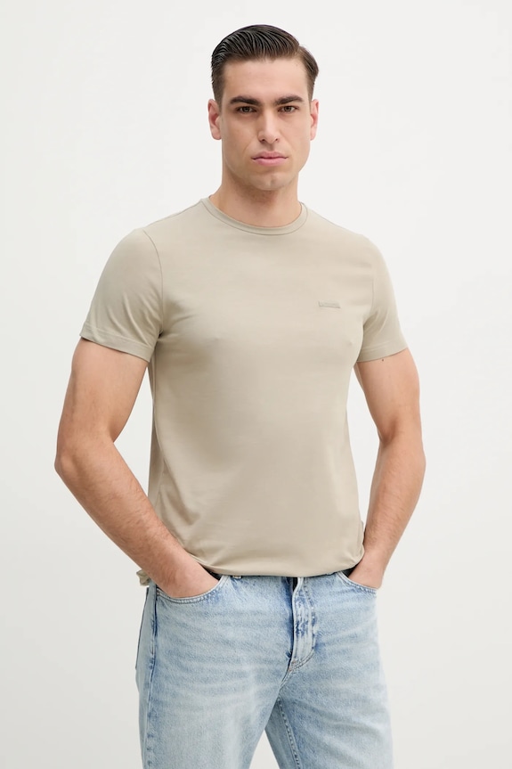 Calvin Klein T-shirt męski bawełniany beżowy K10K112724