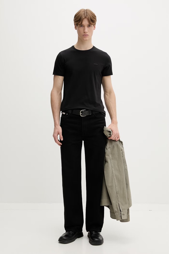 Calvin Klein T-shirt męski bawełniany K10K112724 czarny AW25
