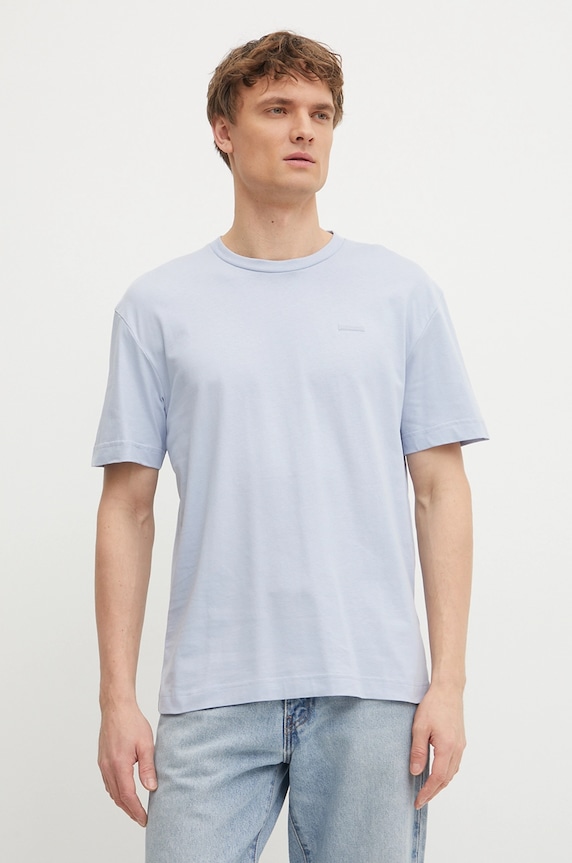 Calvin Klein T-shirt męski bawełniany bawełna niebieski K10K112749