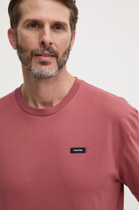 Calvin Klein T-shirt męski bawełniany fioletowy K10K112749