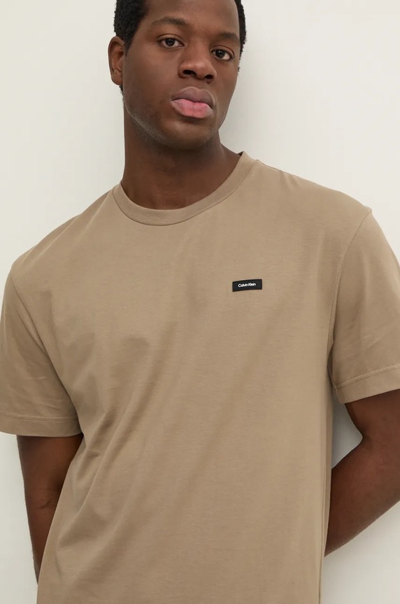 Calvin Klein tričko pánske bavlnené béžová K10K112749