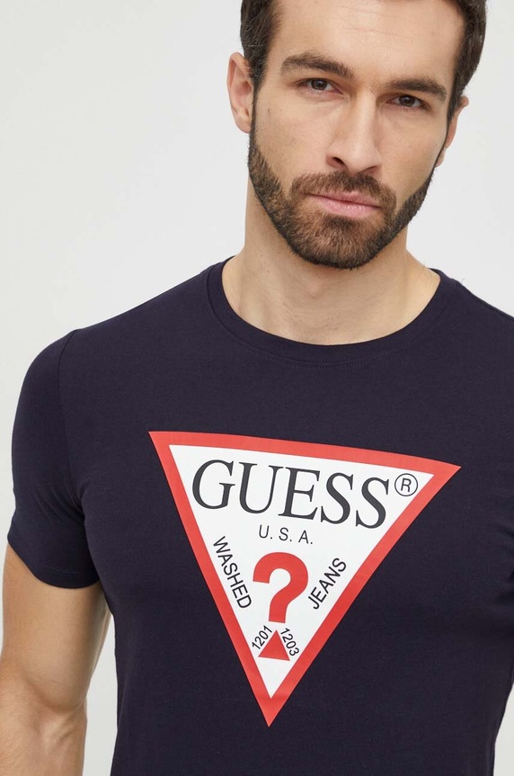 Odzież Guess t-shirt bawełniany M2YI71.I3Z14 granatowy