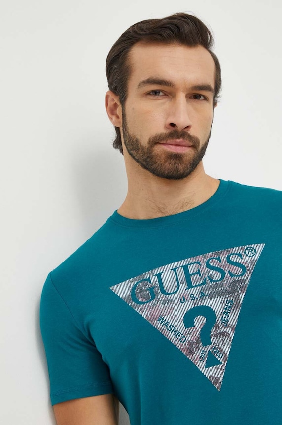 Guess t-shirt M4RI29.J1314 turkusowy SS24